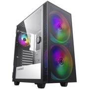 GameMax Aero ATX case, black, w/o PSU, w/1xUSB3.0+1xUSB2.0, w/2x20cm ARGB GMX-20-ARGB front fans, w/1x12cm ARGB GMX-12-Rainbow-D fan