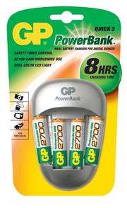 GP Зарядное PowerBank + 4x2700mAh AA